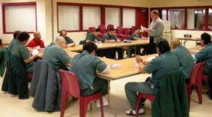 Mr. Carl Olson teaching Wisconsin Prison Students